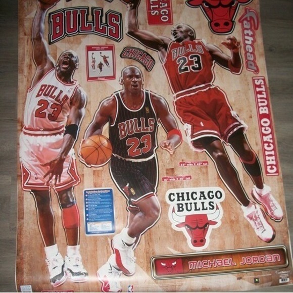Michael Jordan Bulls LIFE SIZED Reusable Vinyl Official FatHead SKU: 23-23065 - Picture 1 of 6